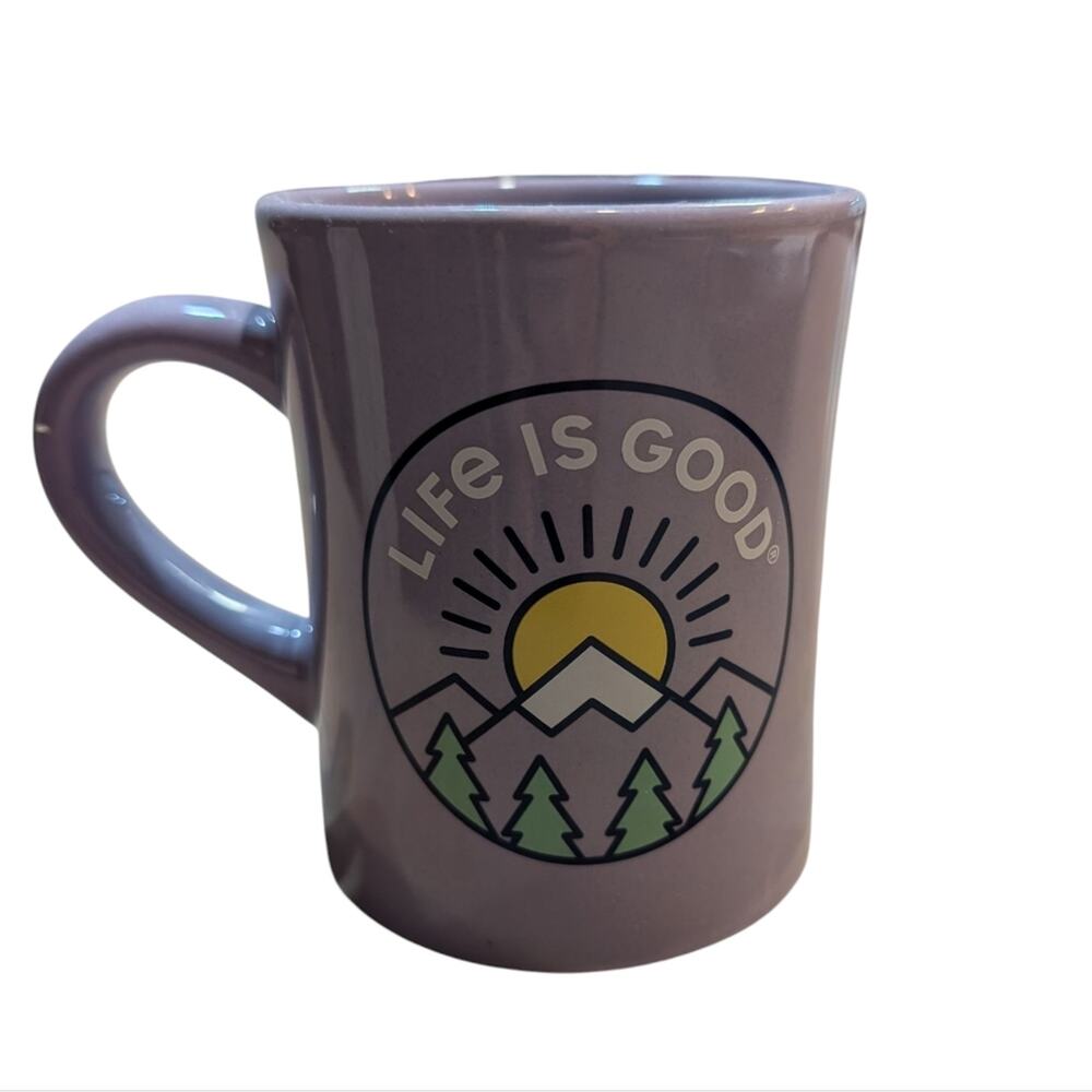 Life Is Good Lavender Mug with Mountain Design - Picture 4 of 4